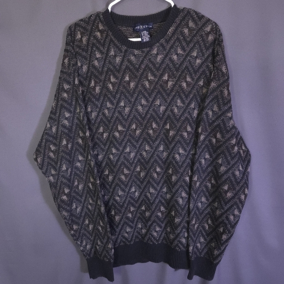 Vintage 80s Chereskin Geometric Wool Blend Sweater‎ Mens Size XL Made In Italy - Picture 6 of 10